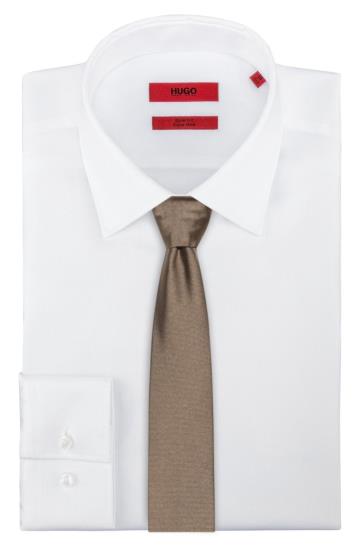 Krawaty HUGO Twill Beżowe Męskie (Pl27651)